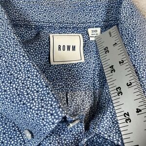 Rowm big & tall‎ 100% Cotton Long Sleeve Blue Floral Print Mens 3XB
